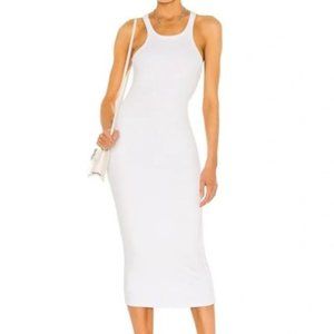 Lna Skinny Racer Midi Tank Dress Ribbed Knit - image 1